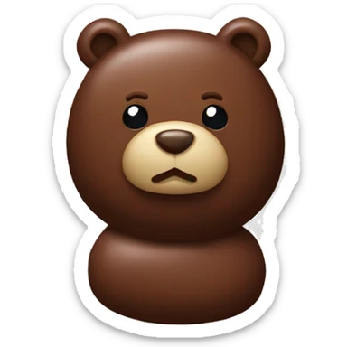 chocolate shaped bear sticker