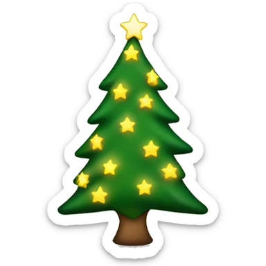Christmas tree with lights and star  sticker