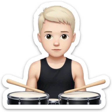 Christoph Schneider, drummer vibe, short hair, black tank top sticker