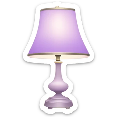 vintage table lamp in pastel light purple colors sticker