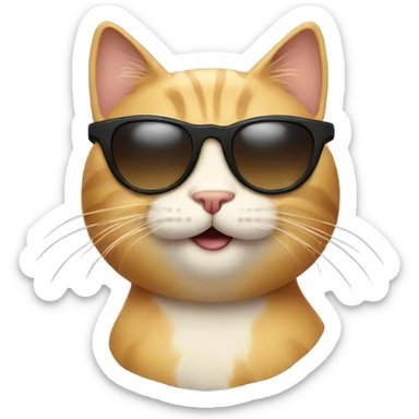 Cat with sunglasses sticker