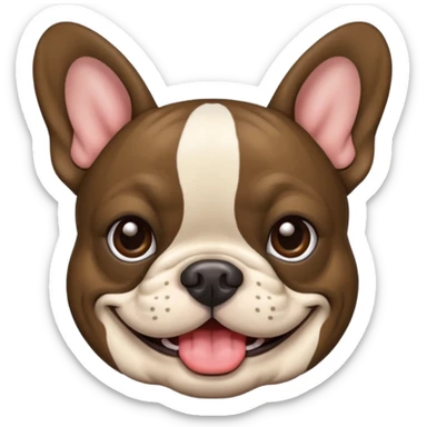 brindle french bulldog smiling sticker