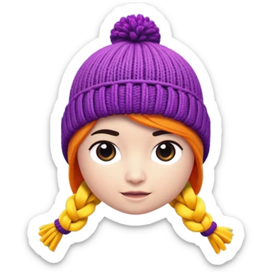 A 3D cartoon knitted wool beanie hat with visible yarn loops, vibrant color, soft lighting, Memoji-style rendering. sticker