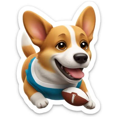 Corgi scoring a touchdown  sticker