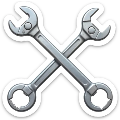make me a retro-style wrench sticker