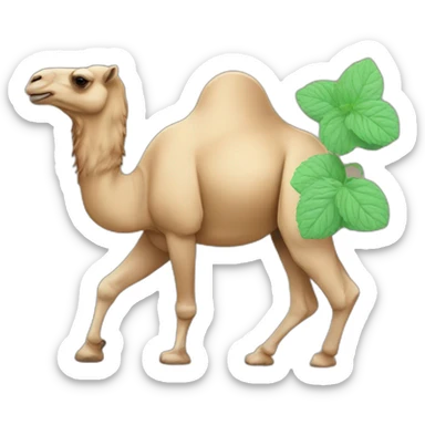 A fast camel And mint sticker