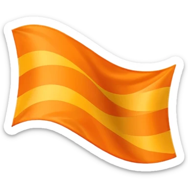 Orange triangle shaped wavy flag sticker
