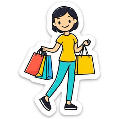 Shopping at the mall sticker