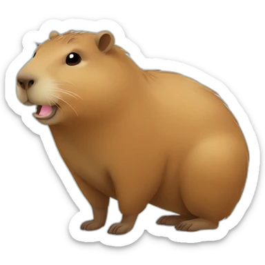 Capybara happy at home sticker