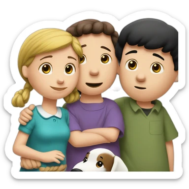 Charlie brown with lucy and snoopy sticker