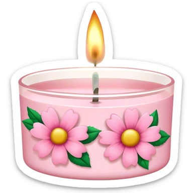 Light pink bath and body works floral candle sticker