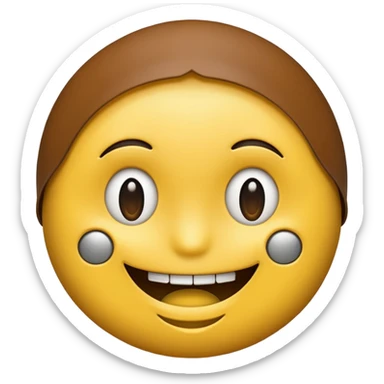 A zipper face. Half yellow half brown. No background. Make it look like an emoji. In smiley format sticker