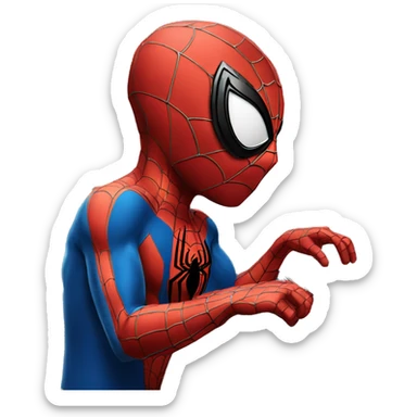 Spiderman using disk jockey sticker