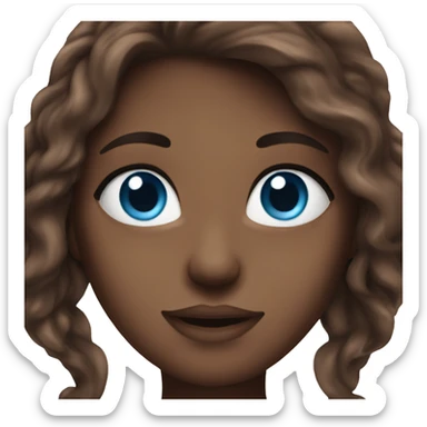 woman with long chocolate hair and blue eyes sticker