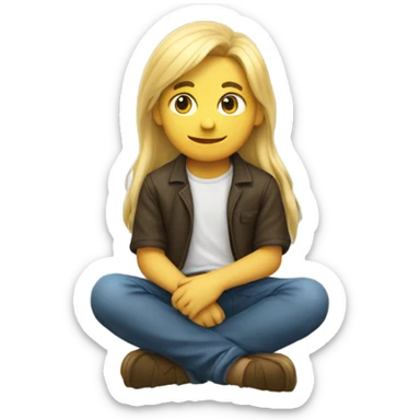 Human boy long blonde hair on a duck body  sticker