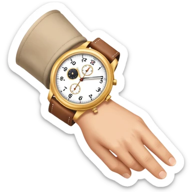 Just the finger like in the 4 picture but the watch on top of the sleeve, literally this emoji (👈) but with a Watch and a sleeve sticker