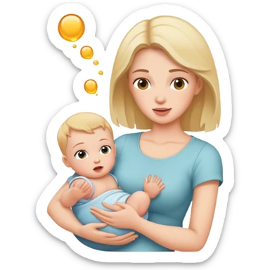 woman throwing a baby sticker