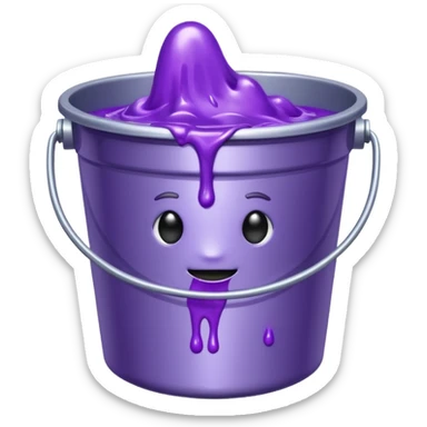 metallic bucket filled with purple slime sticker