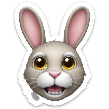 Rabbit with big teeth on a motor sticker