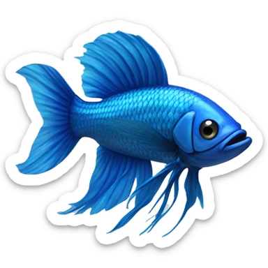 Blue fighting fish sticker