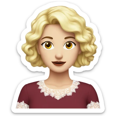   burgundy top with lace  sticker