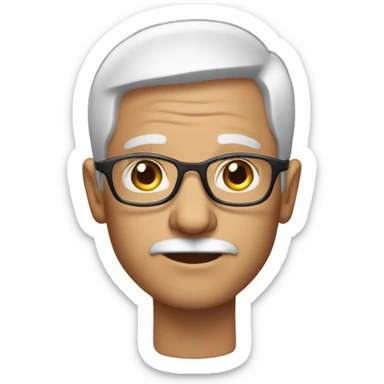 Old man clean shaven with clear rim glasses sticker