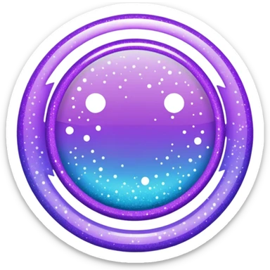 Glitter purple and cian inner circle sticker