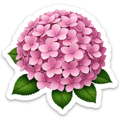 ultra realistic pink hydrangea no leafs sticker