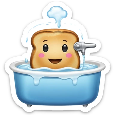 Happy toaster taking a bath sticker