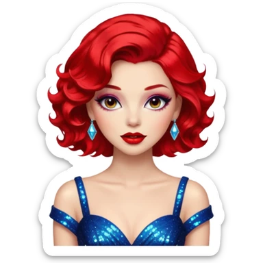 Představuji si mě jako glamourózní postavu, s výrazným make-upem a stylovým oblečením. Budu mít rtěnku v zářivé barvě, perfektně upravené vlasy a elegantní šaty. Pozadí bude plné třpytek a lesku, aby to podtrhlo mou módní vášeň. Styl bude spíše realistický, ale s nádechem fantazie a extravagance. 💅 sticker