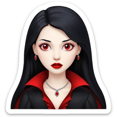 Vampire lady with red lips sticker
