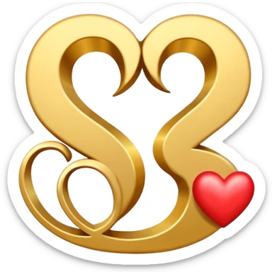 Letter s with heart it should be in poetry style and only should be drawn not just printed ones as if it it's written sticker