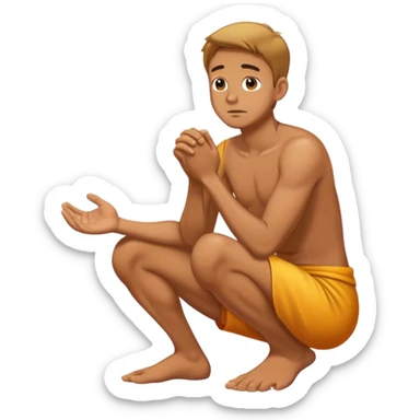 a man pleading on knees  sticker