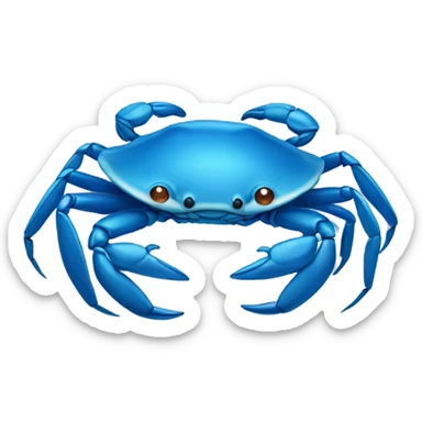 simple blue colored crab with blue eyes sticker