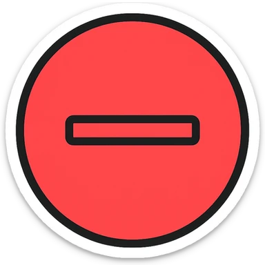 red minus symbol, clean and modern, suitable for a changelog Discord channel sticker