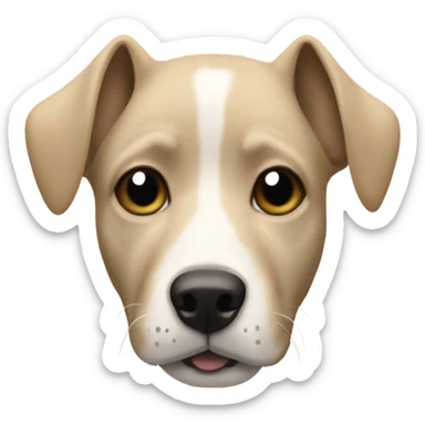 the snapchat dog filter but an aesthetic version with a beige color and the ears having white sp sticker