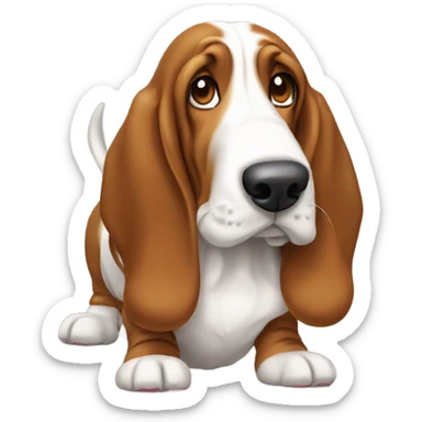 Basset hound mixed with a goose  sticker