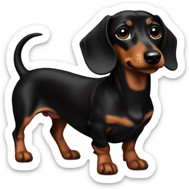 dachshund all black sticker