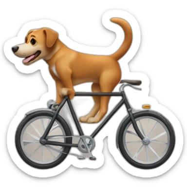 Dog upon bycycle on men sticker