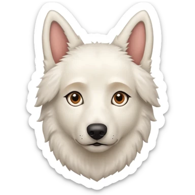 White Shepard with Brown eyes sticker