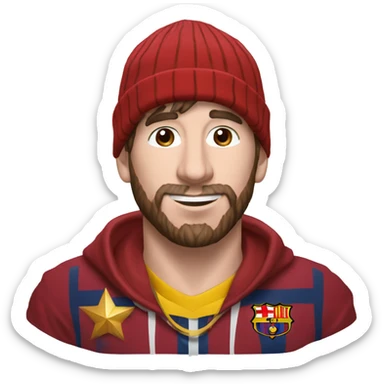 Messi con un gorro de navidad sticker