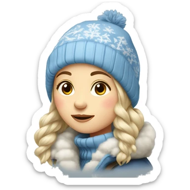 Russian winter girl sticker