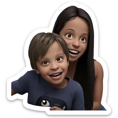 smiling girl in horror setting sticker