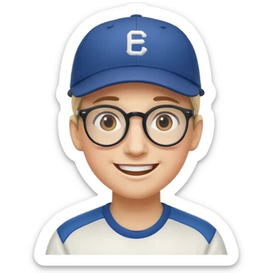 smiley emoji, baseball cap, spectacles sticker