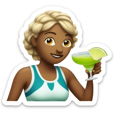 tennis player drinking margarita sticker