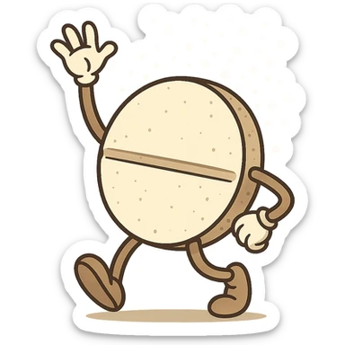 cartoon style effervescent tablet, no face sticker