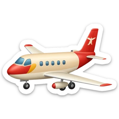 minimalist light beige (milky) airplane, Apple emoji style, no text sticker