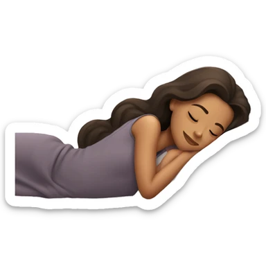 brunette girl sleeping cozy sticker