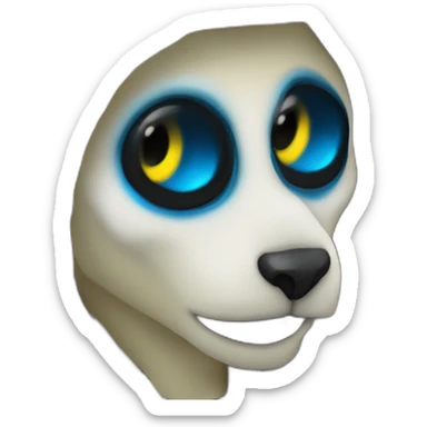 Black dominus badana hoodie with yello blue scary demon eyes sticker