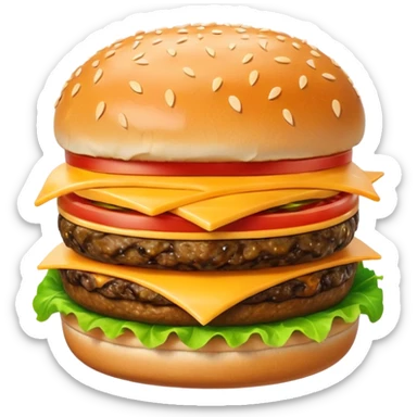 hamburger with a face sticker